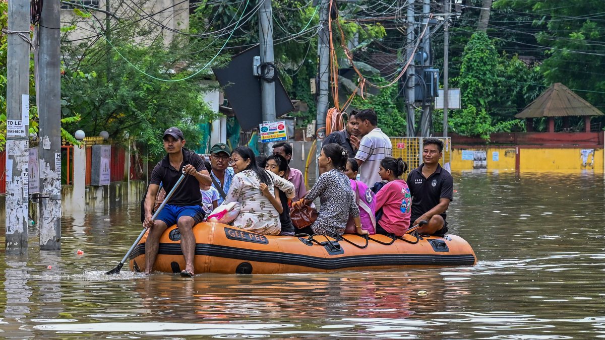 Assam fire services rescue flood victims in Guwahati