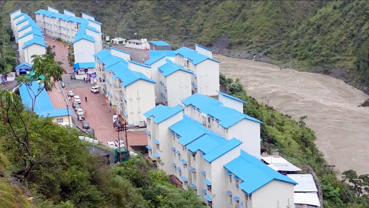 Aerial view of Yatri Niwas in Ramban after Amarnath Yatra halted
