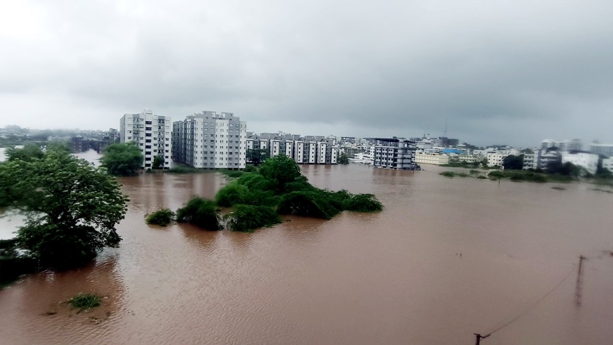 Flood water submerges residential area in Navsari