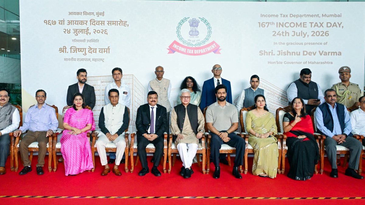 Maharashtra Governor Jishnu Dev Varma poses for a group picture during the…