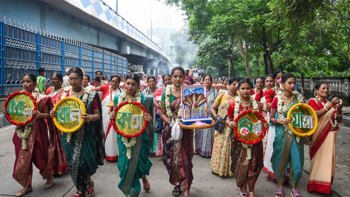 Devotees take part in Ulta Rath Yatra marking the return journey of Lord…