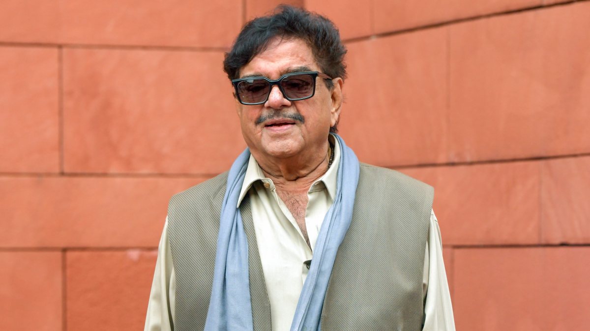 TMC MP Shatrughan Sinha at Parliament premises during the ongoing monsoon…