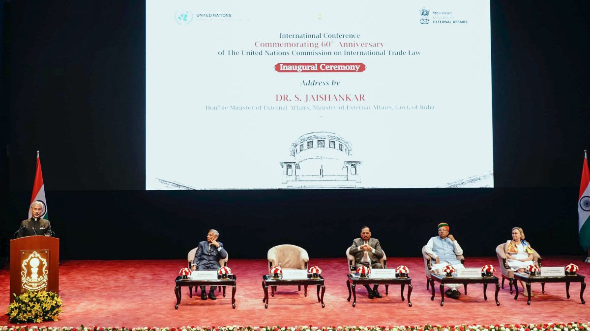 External Affairs Minister S. Jaishankar addresses the inaugural ceremony of…