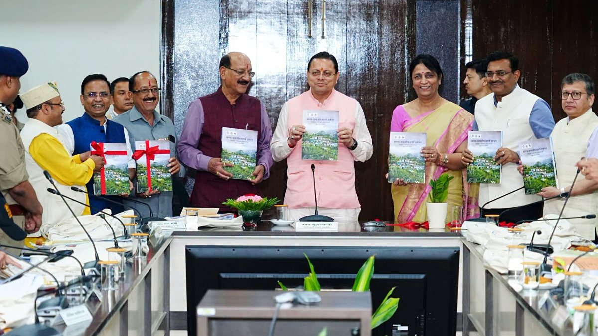 Uttarakhand Chief Minister Pushkar Singh Dhami during a meeting of the State…