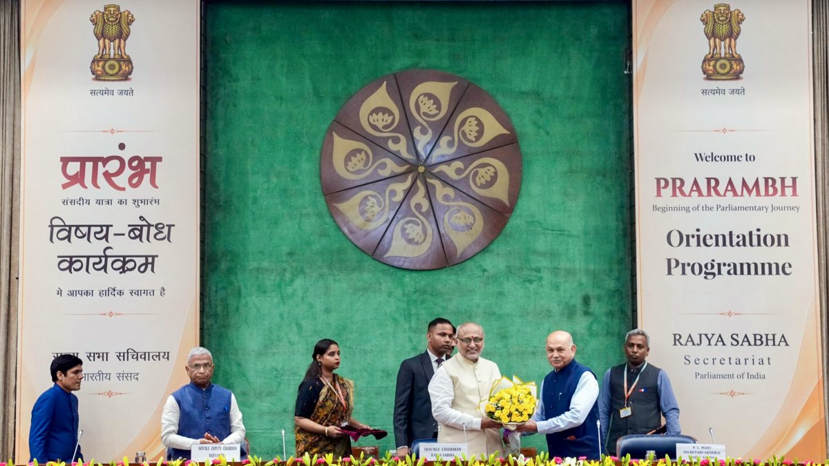 Vice President C. P. Radhakrishnan receives a warm welcome from Rajya Sabha…