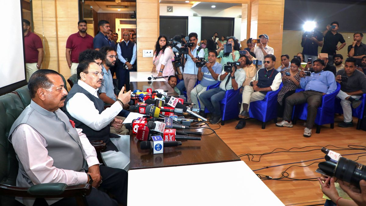 Union Ministers JP Nadda and Jitendra Singh with Cockroach Janta Party Chief…