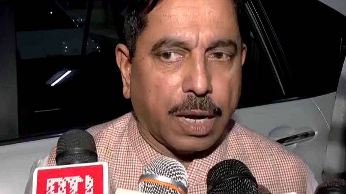 Union Minister Pralhad Joshi speaks to media upon receiving the charge of the…