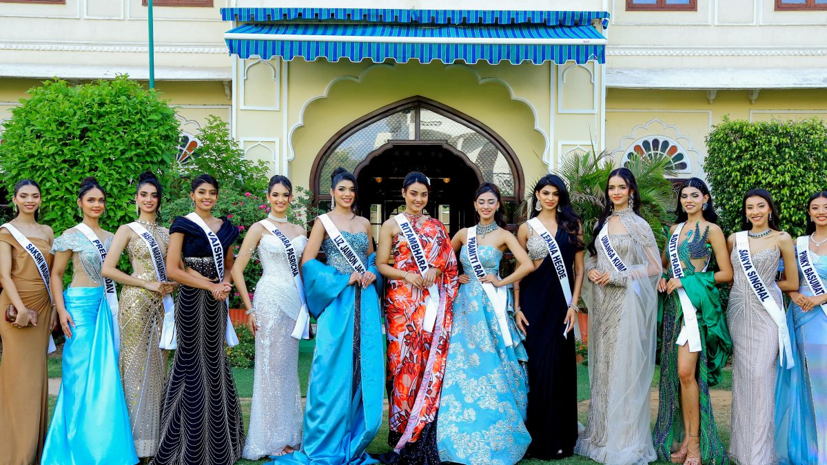 Miss Universe India 2026 finalists pose for a group photograph during the sash…