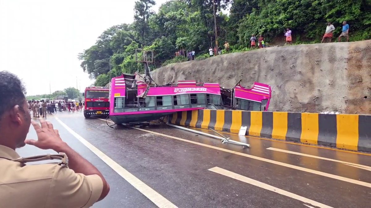 Restoration work underway after bus overturns in Malappuram