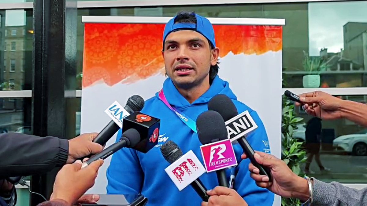 Neeraj Chopra addresses media at Commonwealth Games in Glasgow