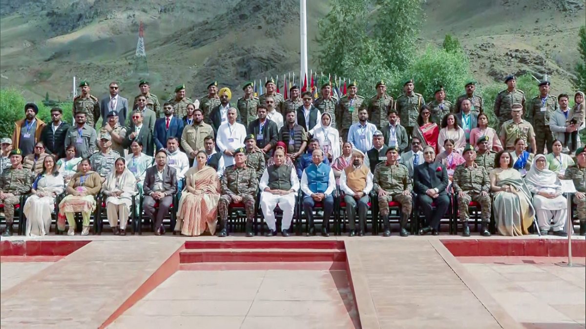 Rajnath Singh at Kargil Vijay Diwas celebrations in Drass