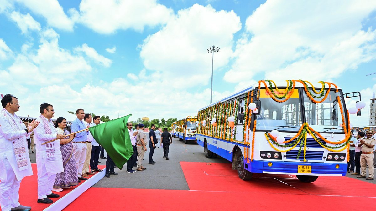 Rajasthan CM flags off 144 new RSRTC buses in Jaipur