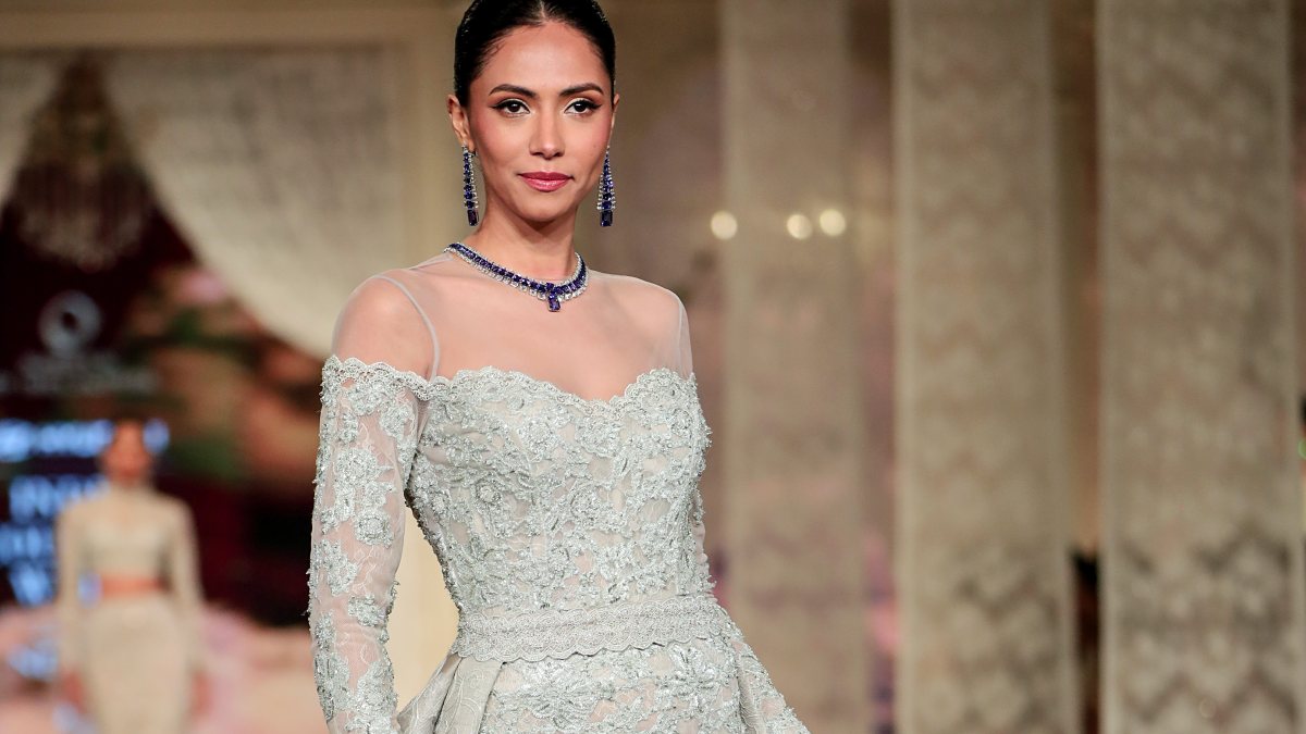 Model walks the ramp on Day 2 of India Couture Week