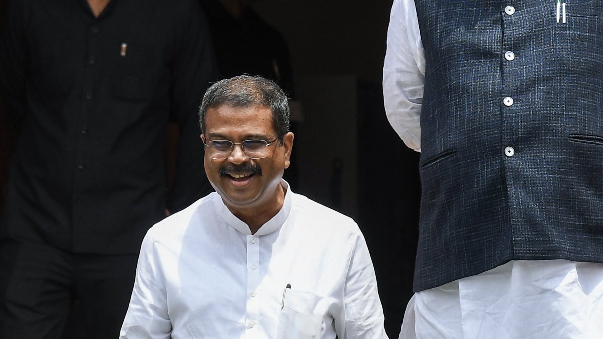 BJP MP Dharmendra Pradhan at Parliament during Monsoon Session