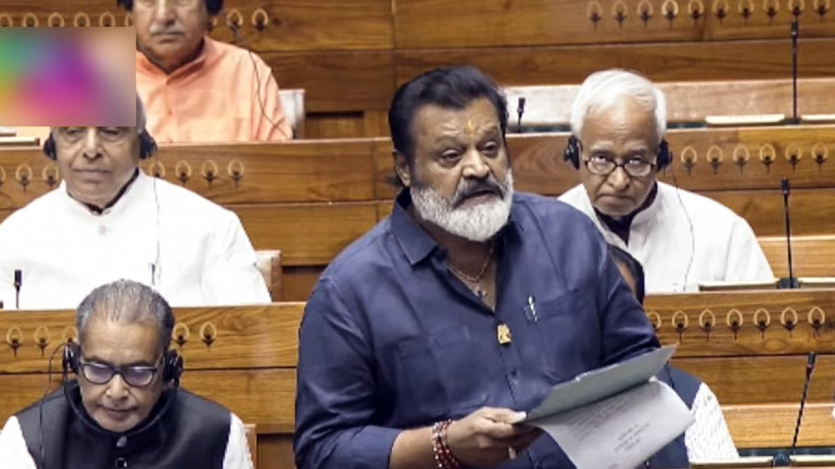 MoS Suresh Gopi speaks in Lok Sabha during Monsoon Session