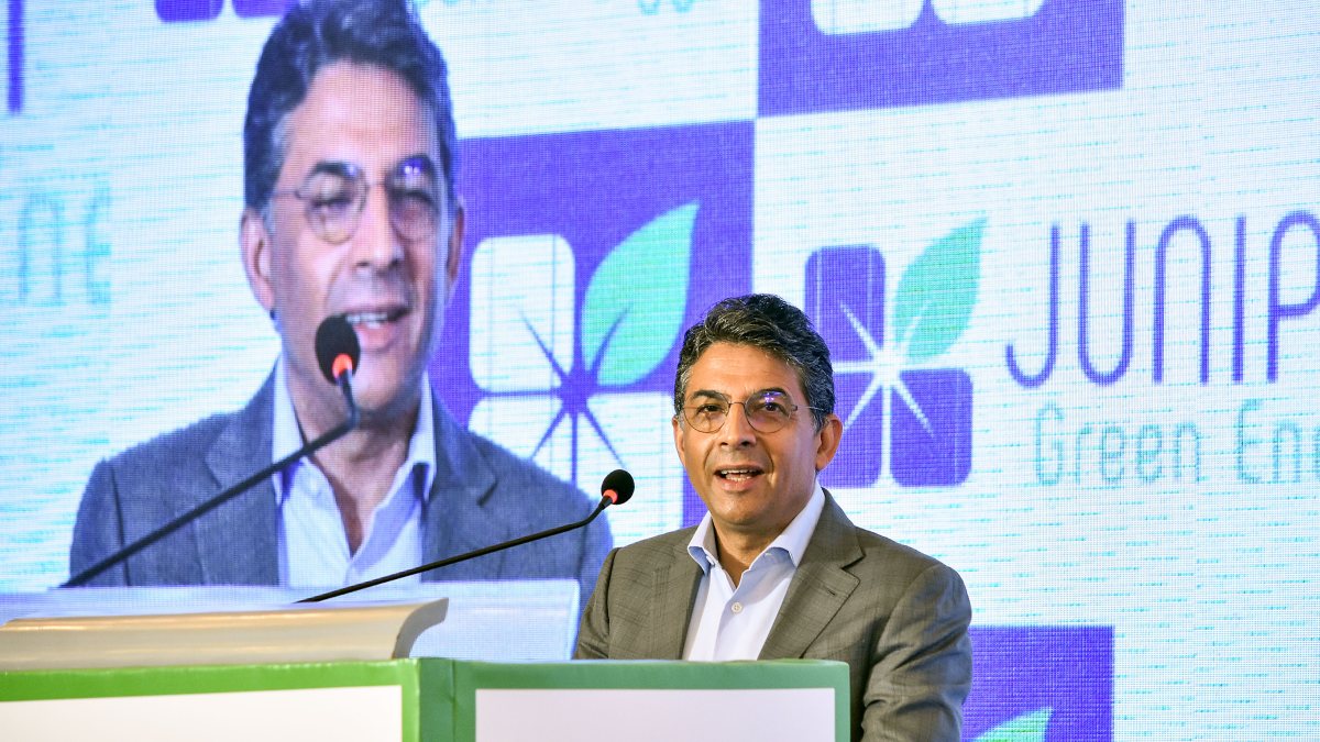 Juniper Green Management chairman addresses press conference in Mumbai