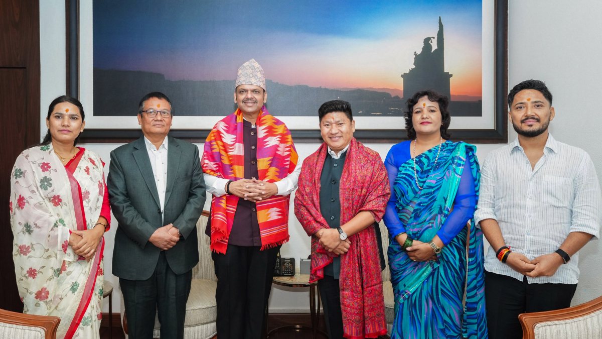 Maharashtra CM Fadnavis meets Nepal MP Sandeep Rana in Mumbai