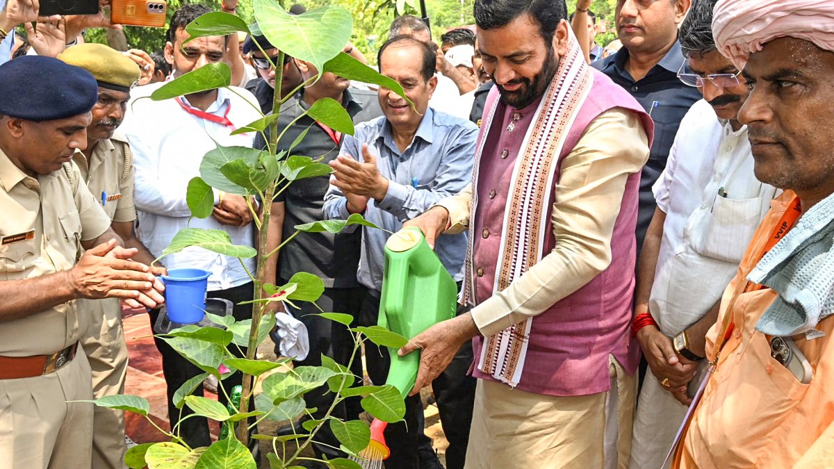 Haryana CM Saini waters sapling in 'One Tree in Mother's Name' drive