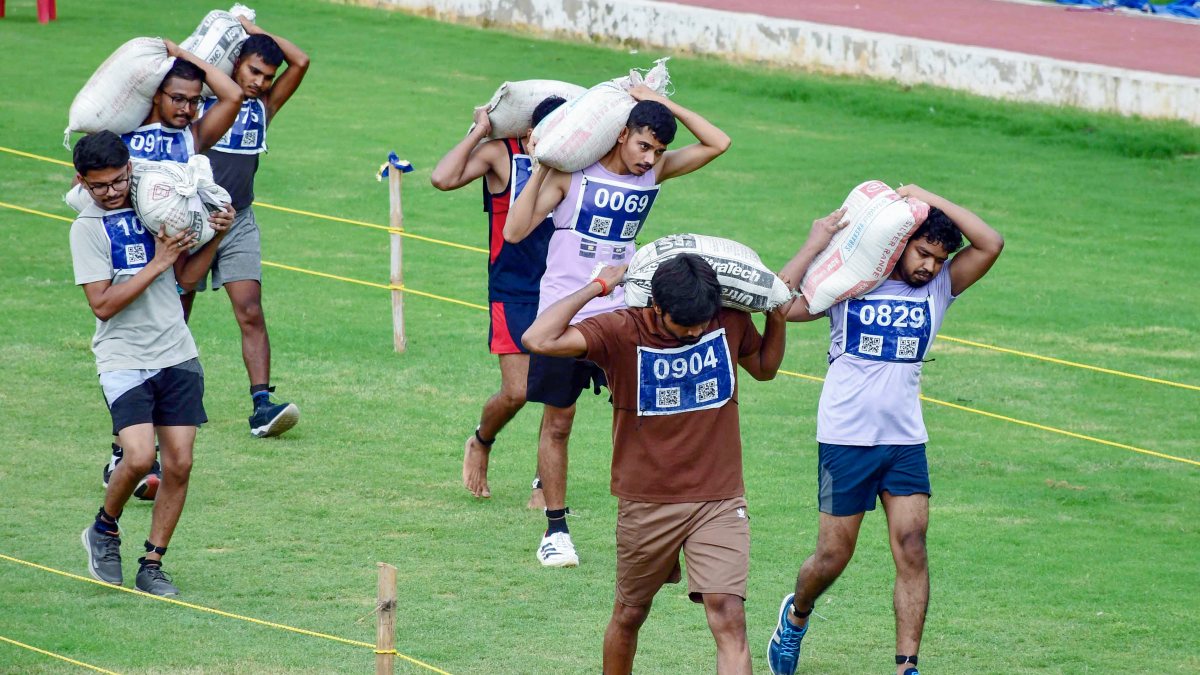 Thousands appear for Railway Group D physical test in Prayagraj
