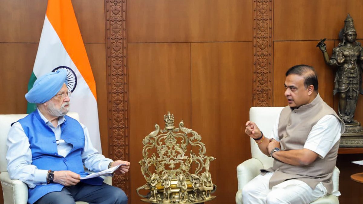 Union minister Puri meets Assam CM Sarma in Delhi
