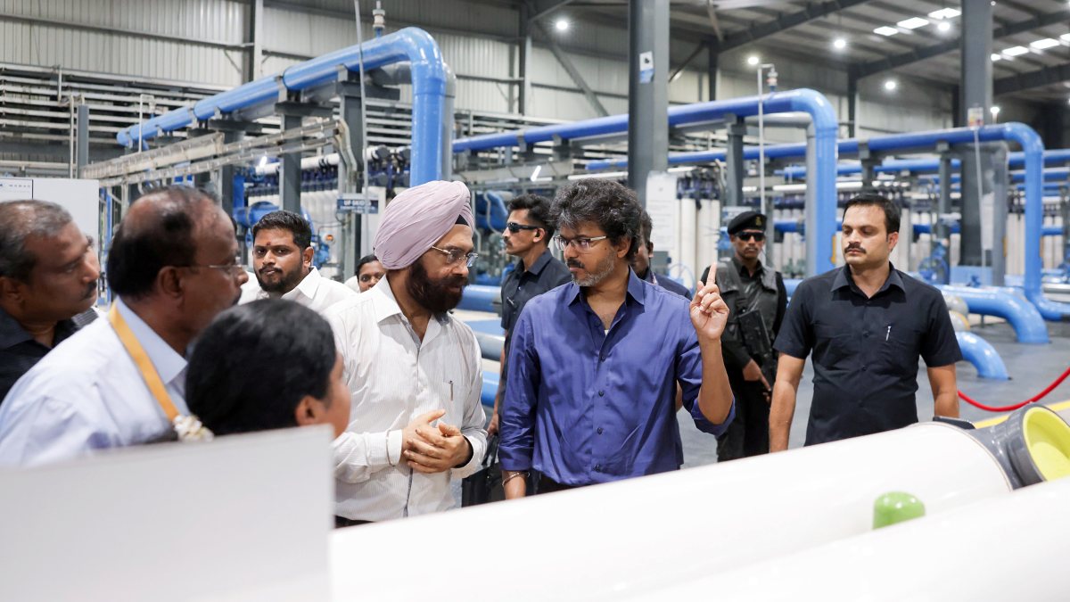 Vijay inspects Chennai's new 45-million-litre TTRO plant