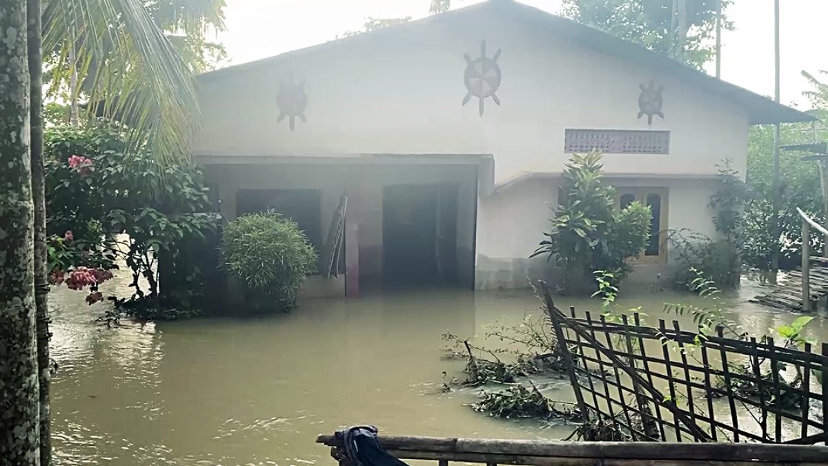 Floodwaters engulf homes in Assam's Sivasagar