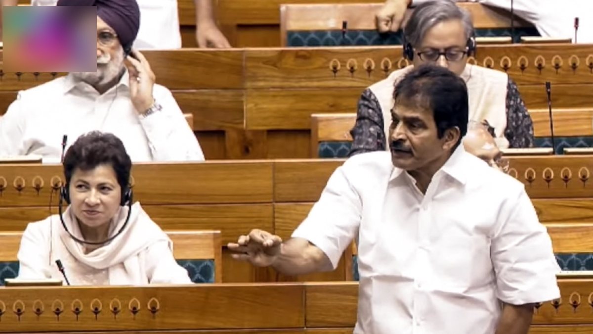 Congress MP KC Venugopal addresses Lok Sabha during Monsoon Session