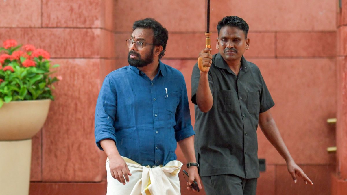 CPI(M) MP John Brittas at Parliament during monsoon session
