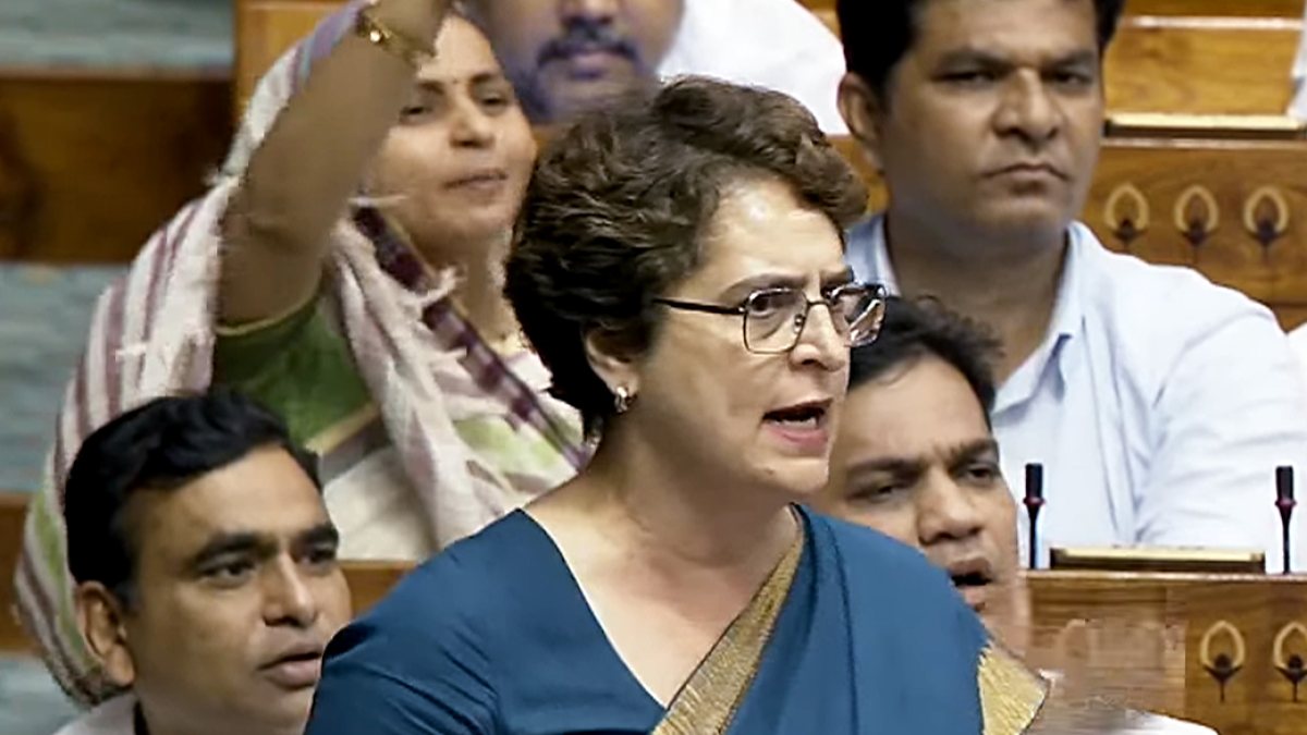 Congress MP Priyanka Gandhi Vadra speaks in Lok Sabha