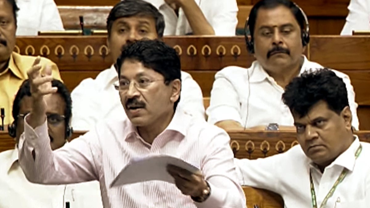 DMK MP Dayanidhi Maran addresses Lok Sabha during Monsoon Session