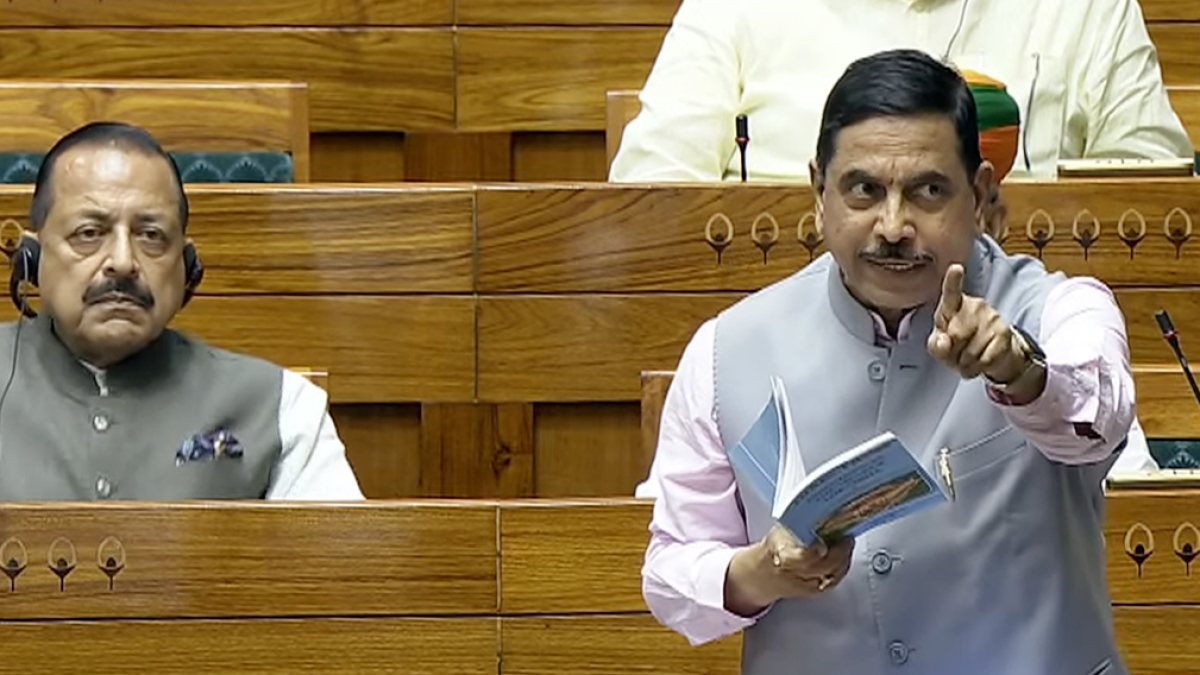 Union Minister Pralhad Joshi addresses Lok Sabha during Monsoon Session