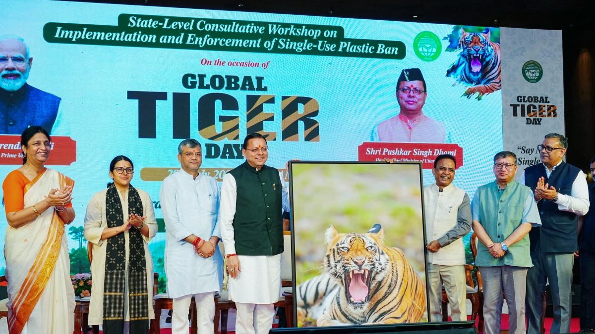 Uttarakhand CM releases tiger conservation poster on World Tiger Day