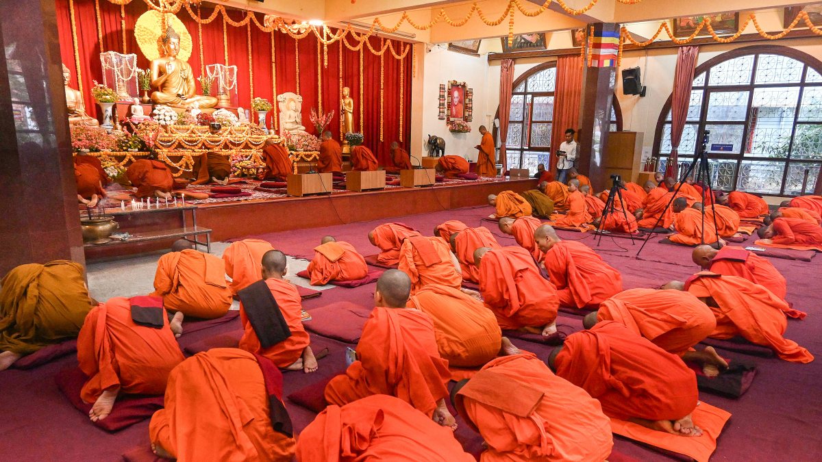Buddhist monks offer prayers on Guru Purnima in Bengaluru