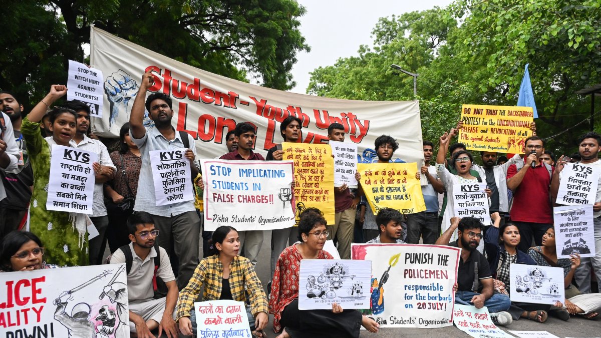 Students protest alleged police brutality over exam irregularities