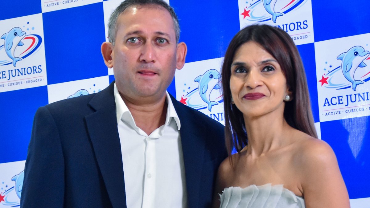Ajit Agarkar launches ACE Juniors in Mumbai with wife Fatima