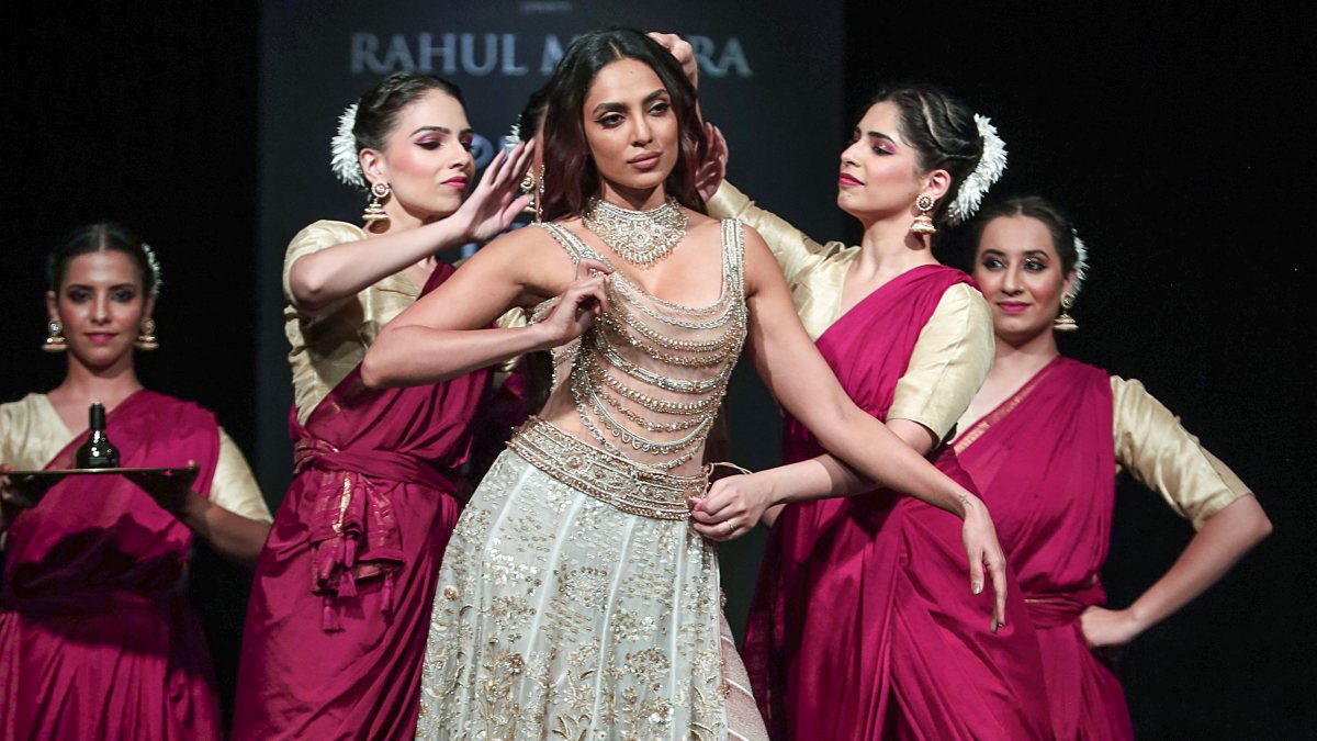 Shobhita Dhulipala walks for Rahul Mishra at India Couture Week