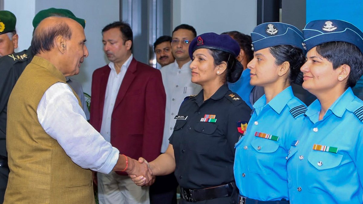Rajnath Singh honours all-women crew of INSV Triveni for global sailing feat