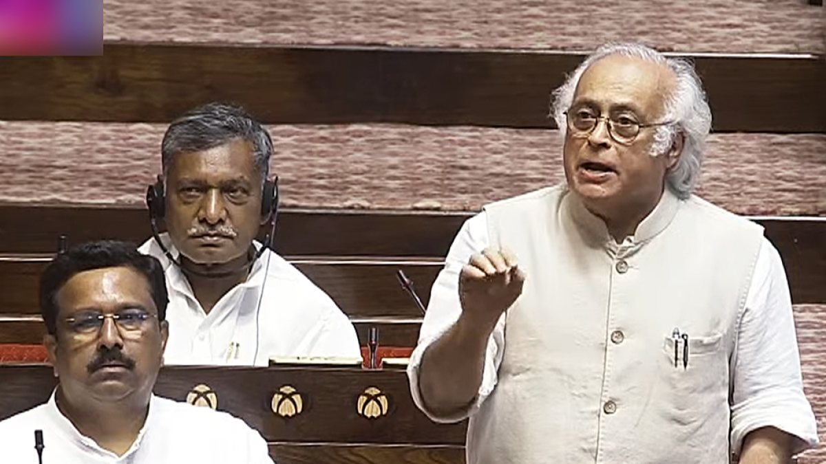 Congress MP Jairam Ramesh addresses Rajya Sabha during Monsoon Session