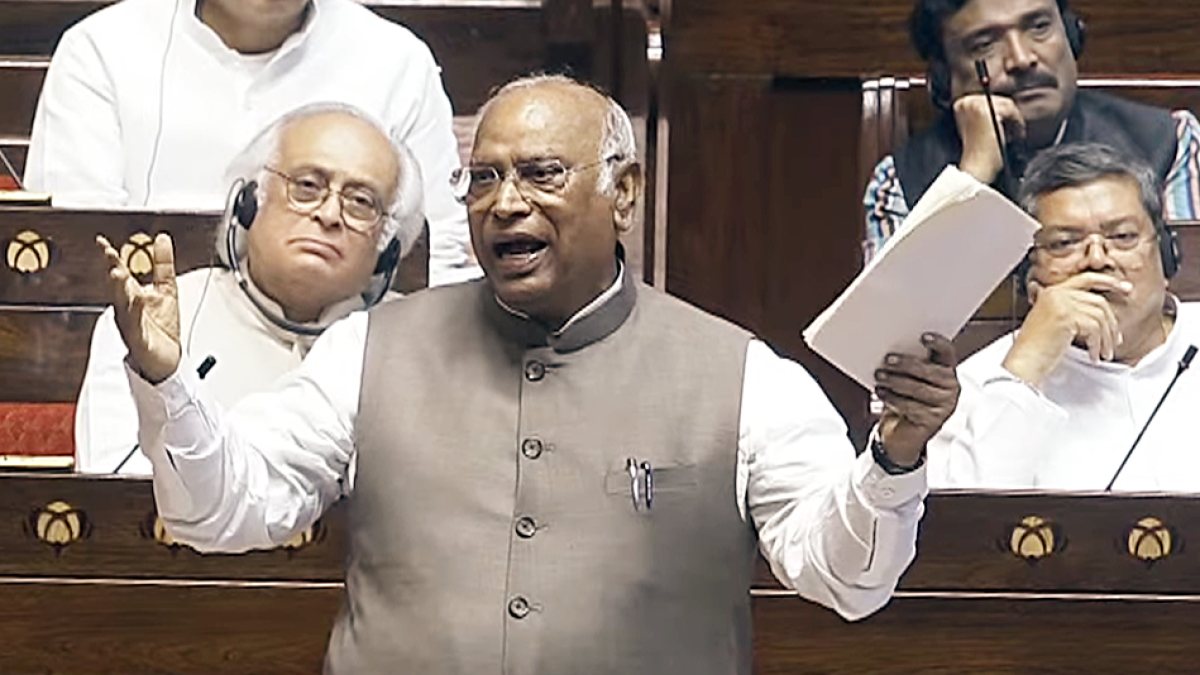 Kharge speaks in Rajya Sabha during Monsoon Session