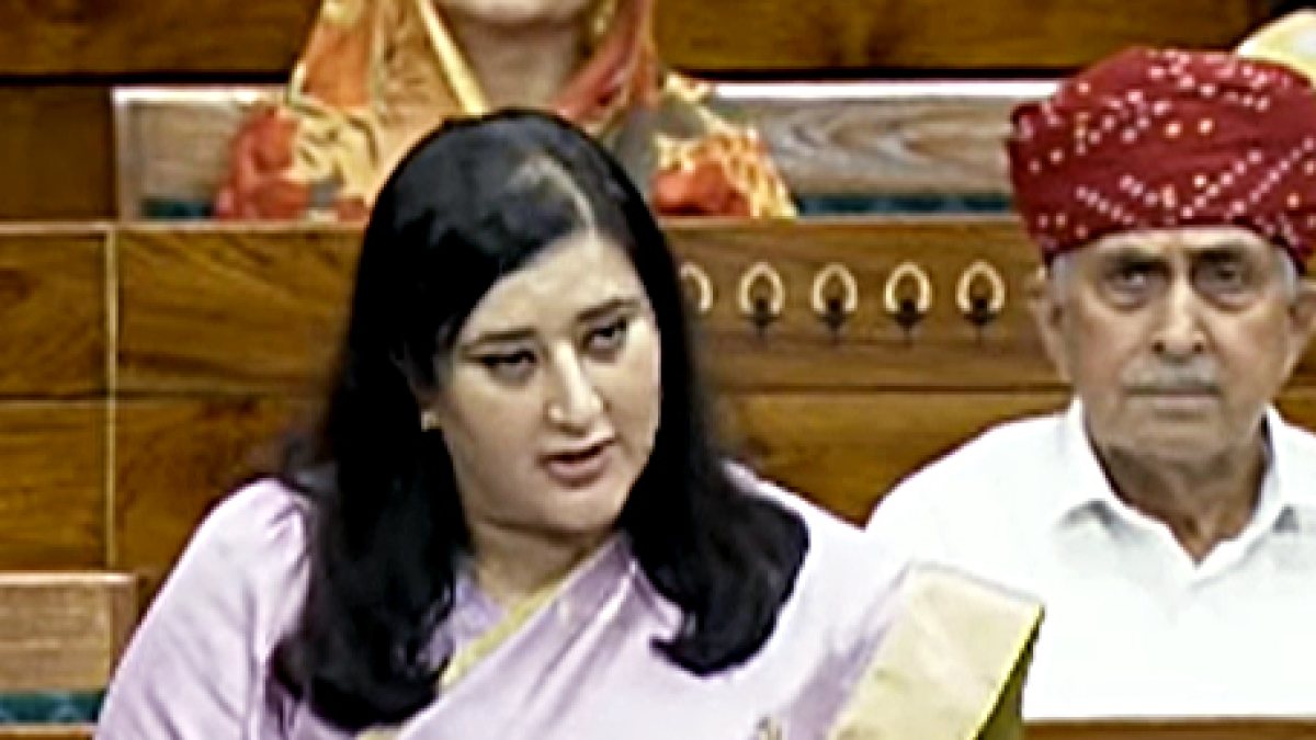 BJP MP Bansuri Swaraj addresses Lok Sabha during Monsoon Session