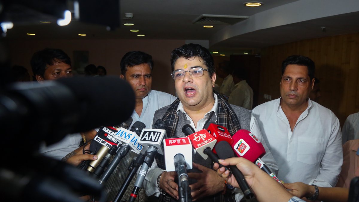MCD opposition leader Ankush Narang speaks after monthly House meeting
