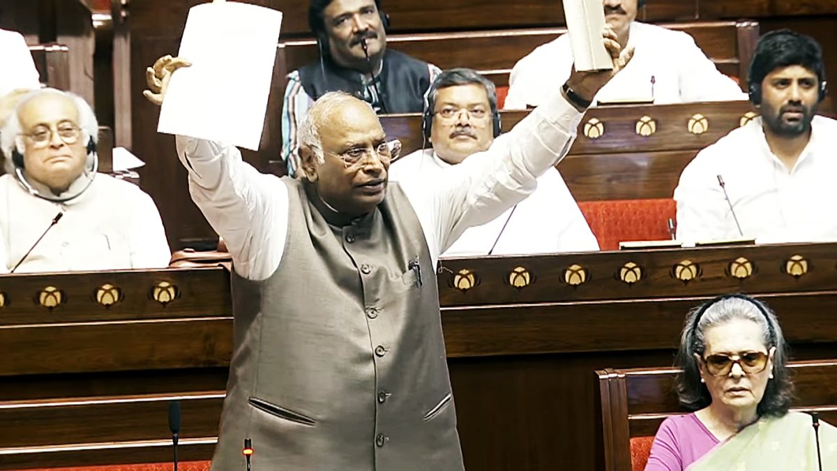 Kharge speaks in Rajya Sabha during monsoon session