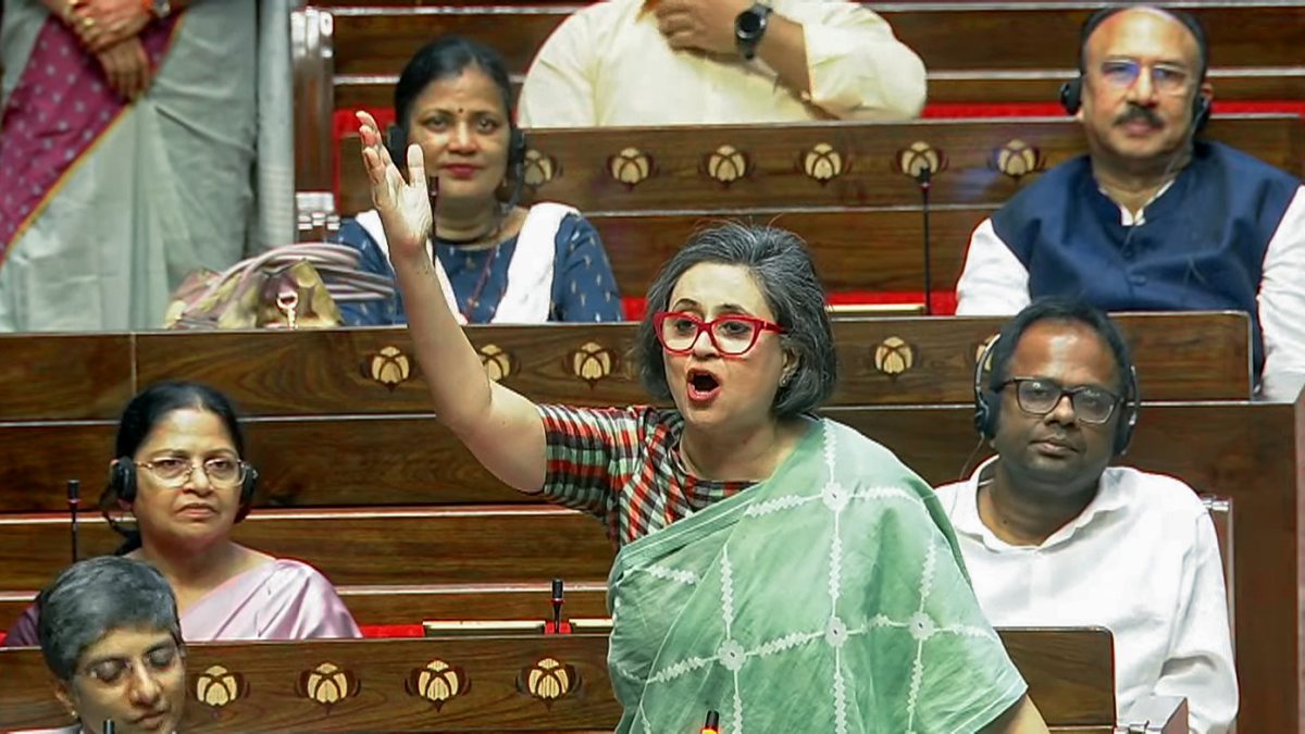 TMC MP Sagarika Ghose speaks in Rajya Sabha during Monsoon Session