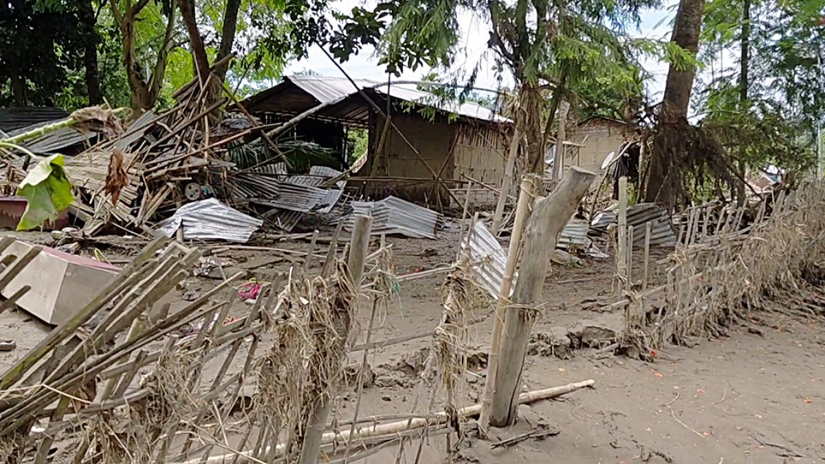 Flood damages homes in Assam's Sivasagar district