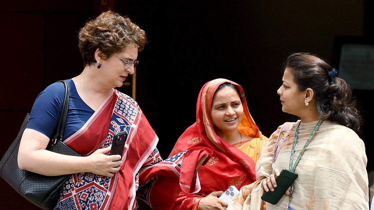 Congress MPs Priyanka Gandhi, Praniti Shinde at Parliament
