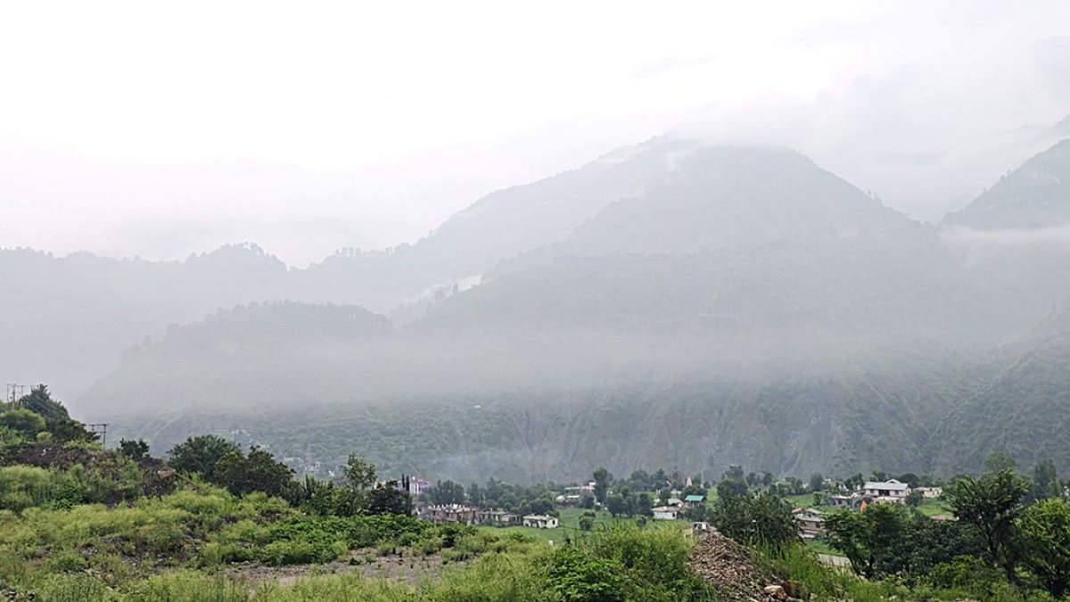 Misty hills in Ramban after heavy rainfall