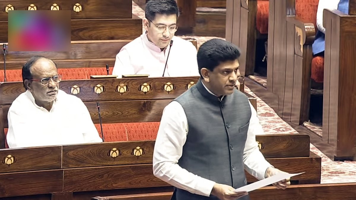 Minister Pemmasani addresses Rajya Sabha during Monsoon session