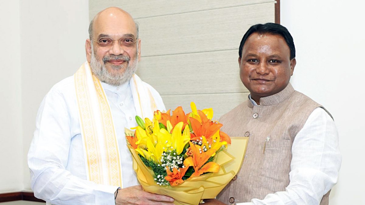 Odisha CM Majhi meets Amit Shah in New Delhi