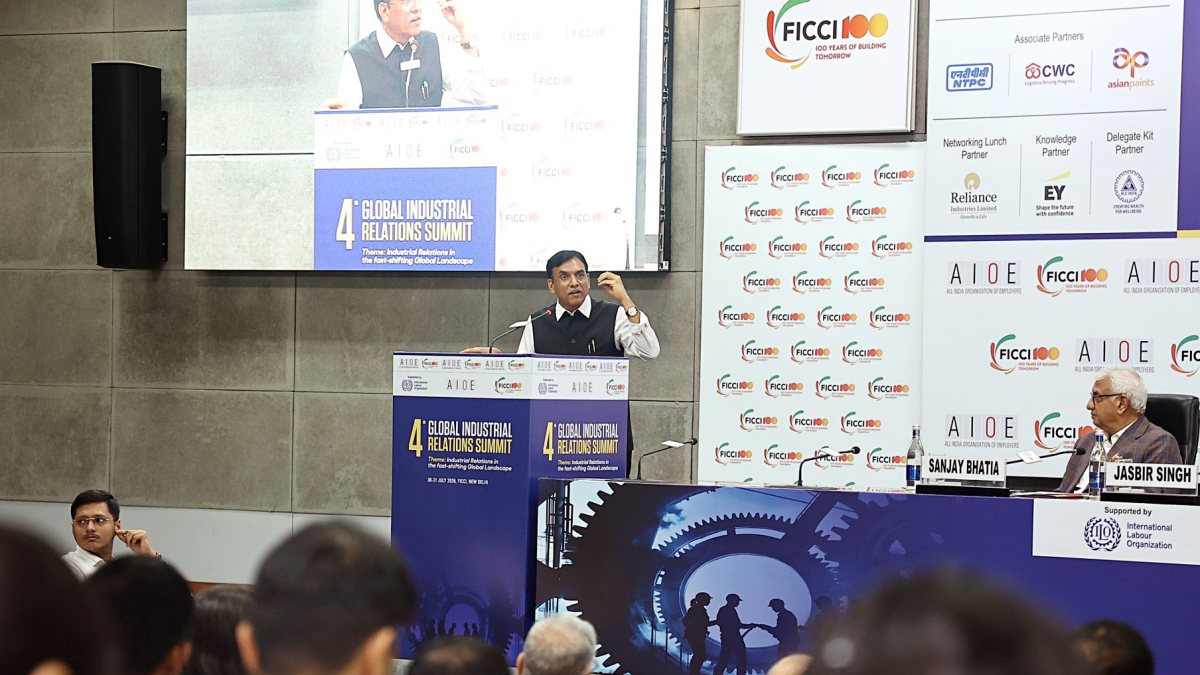 Mandaviya addresses 4th Global Industrial Relations Summit in Delhi