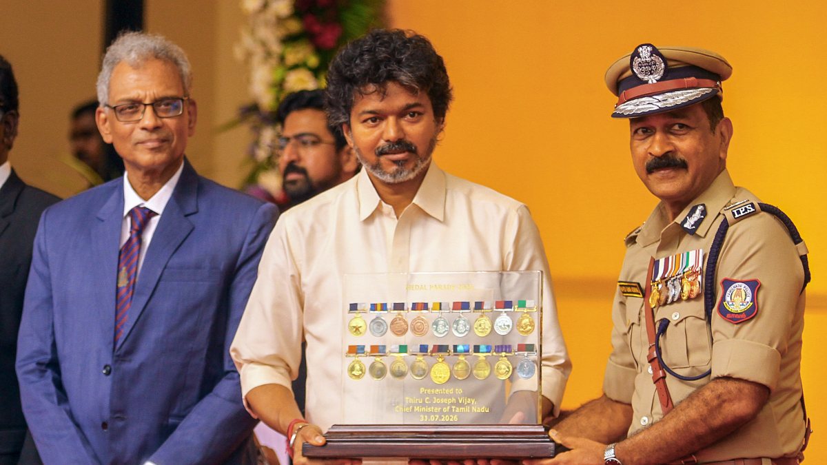 Tamil Nadu CM Vijay honours police medal recipients in Chennai